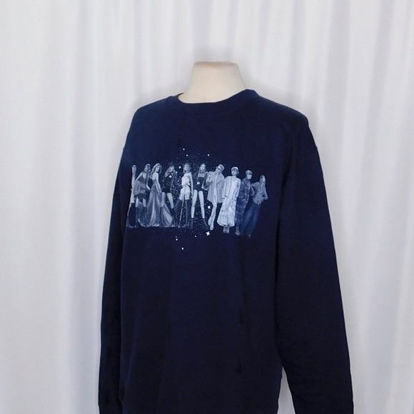 TAYLOR SWIFT Midnights Eras Navy Blue Crewneck Sweatshirt Pullover Concert Music - Picture 5 of 9